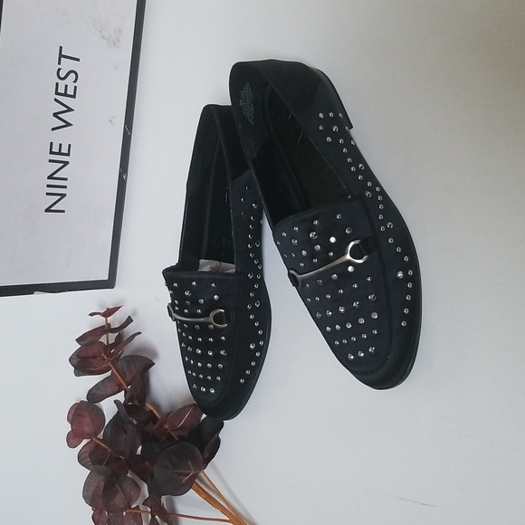 NINE WEST Westoy Satin Black Loafers Flats - Picture 7 of 8